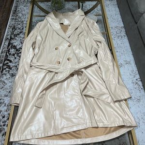 Faux Leather Women’s Coat